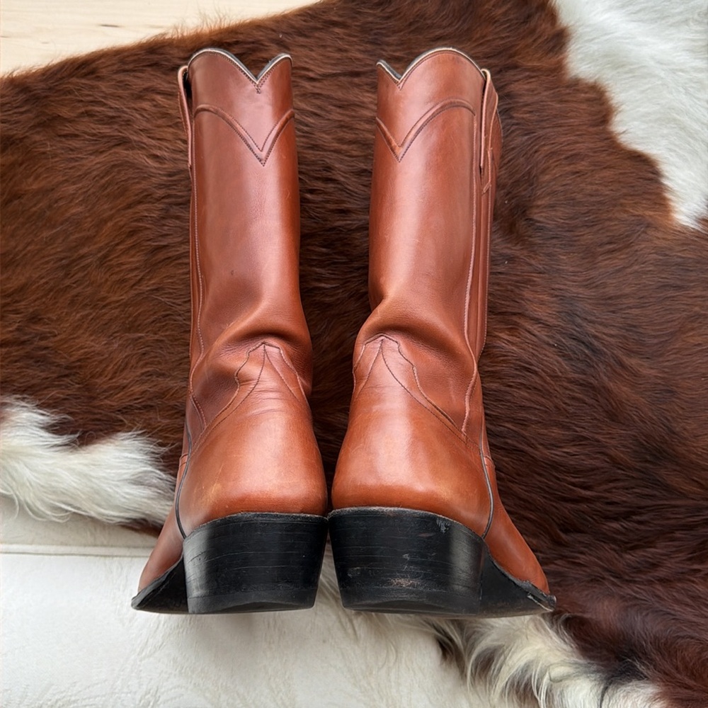 Rios of Mercedes Classic Brown Leather Cowboy Boots - Picture 5 of 9